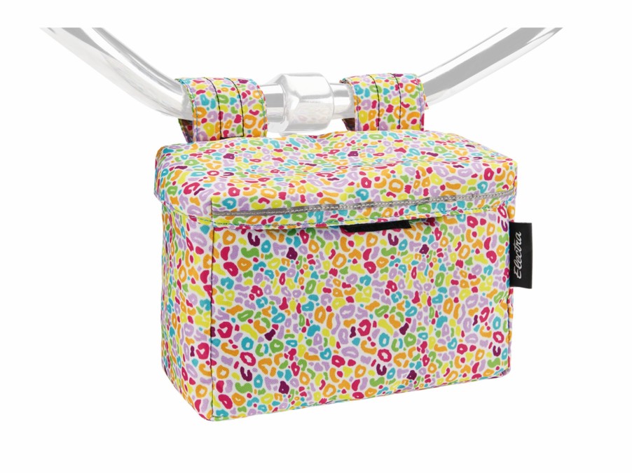 Ausstattung Trek Taschen & Gepäckträgertaschen | Electra Leopard Handlebar Bag With Lid White/Light Purple