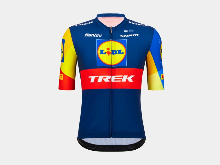 Bekleidung Trek Teambekleidung | Santini Lidl-Trek Women'S Replica Race Trikot Dark Blue/Yellow