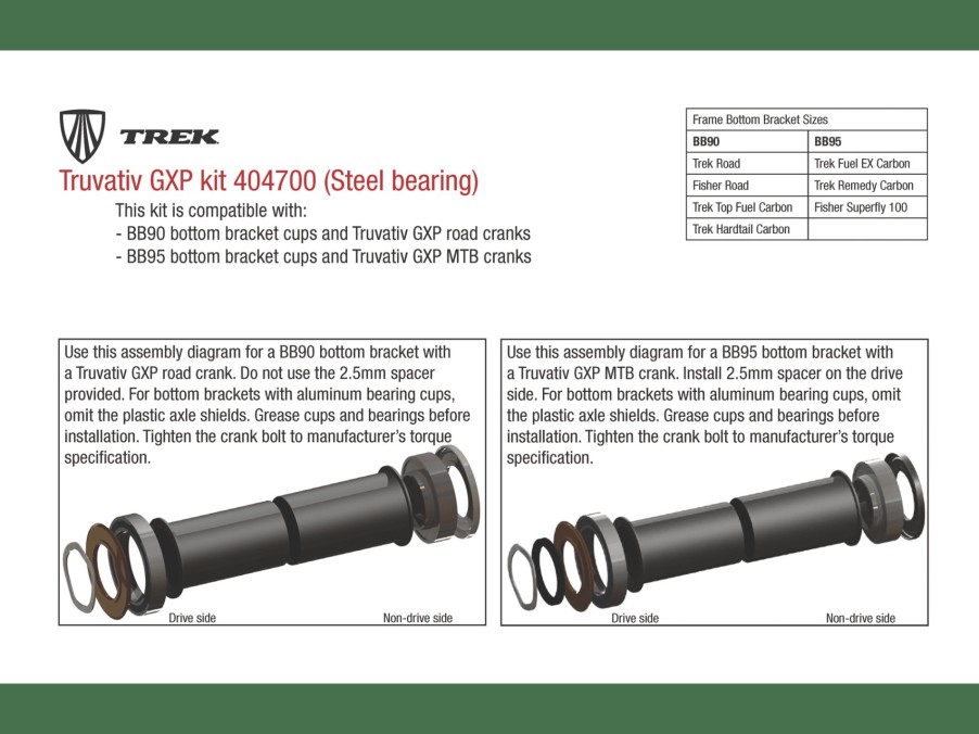 Ausstattung Trek Antrieb | Trek Integrated Bb90/95 Fsa Bearing Kit Grey